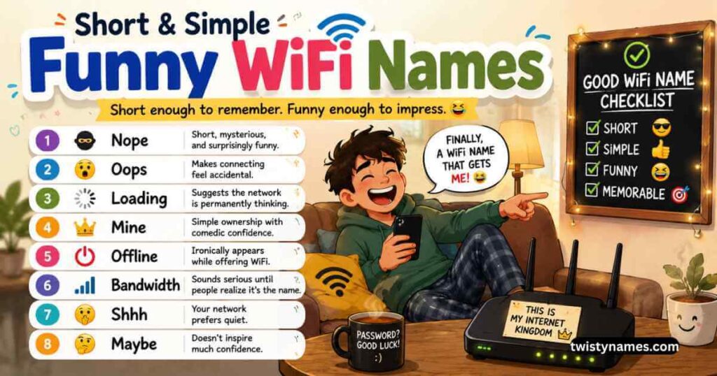 Short & Simple Funny WiFi Names