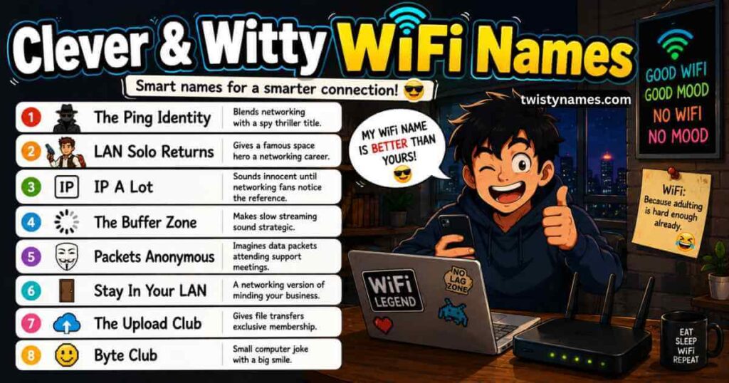 200+ Funny WiFi Names: Best, Clever & Cool Name Ideas
