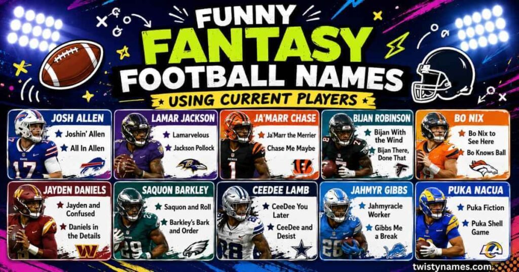 Funny Fantasy Football Names Using Current Players