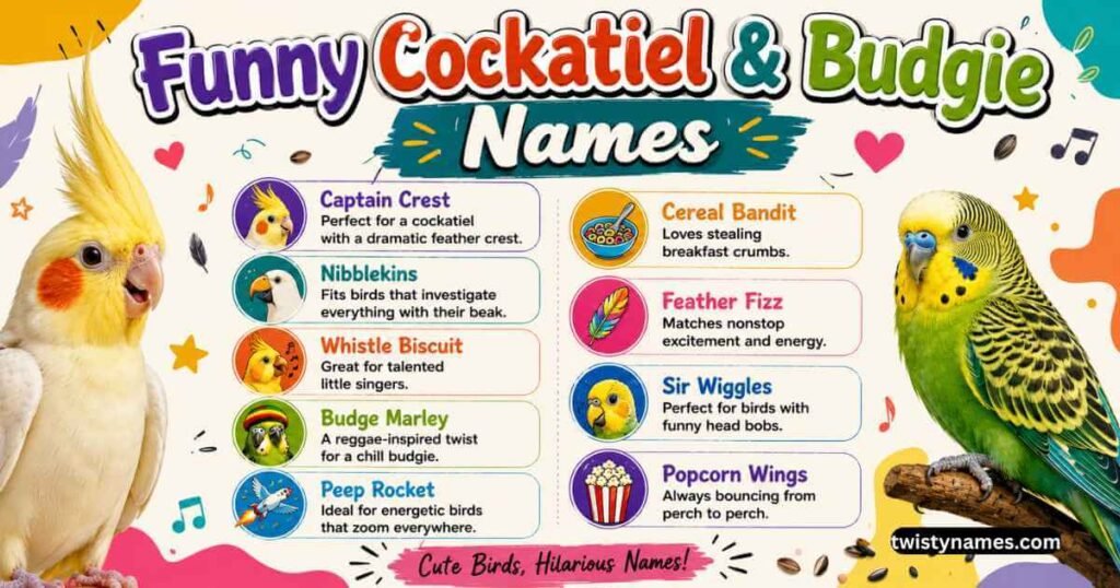 Funny Bird Names: 180+ Hilarious & Silly Ideas for Every Pet Bird