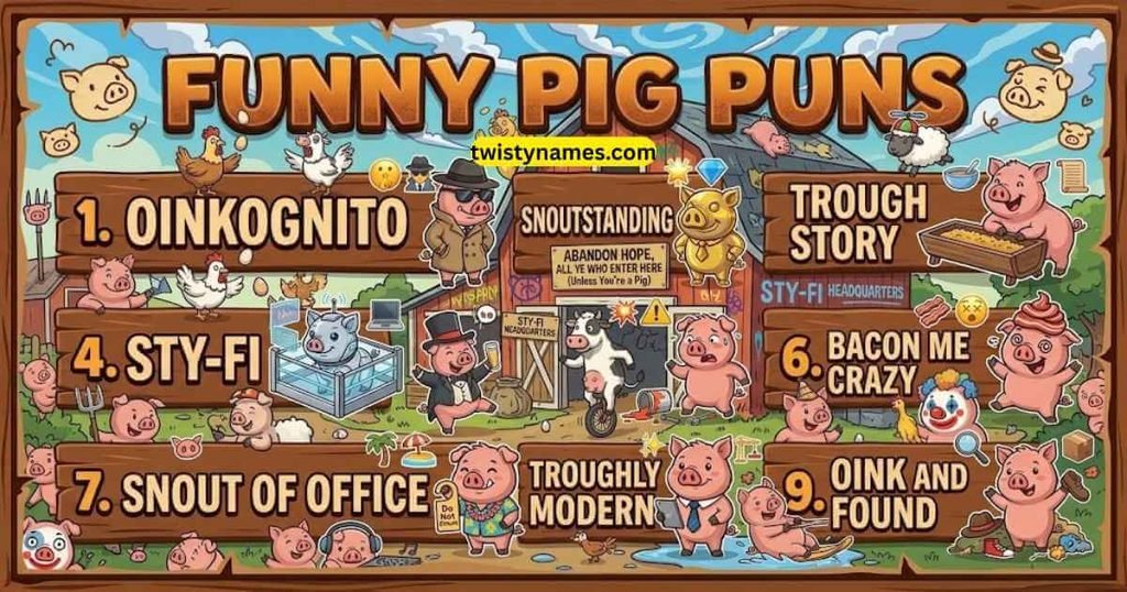 Wonderful Funny Pig Puns