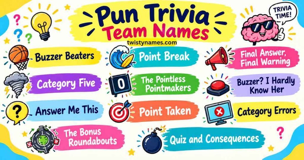 Pun Trivia Team Names