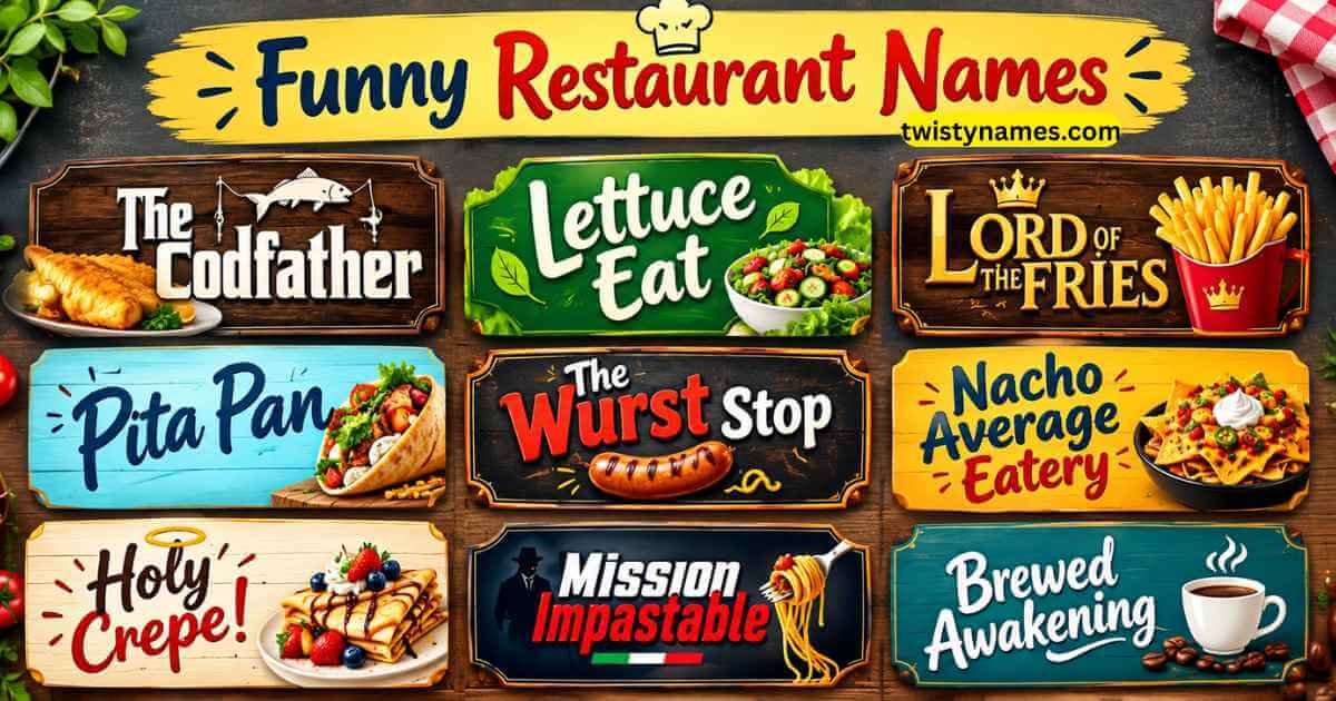 Fun Table Names 314+ Funny Restaurant Names: Clever, Catchy and Punny Ideas